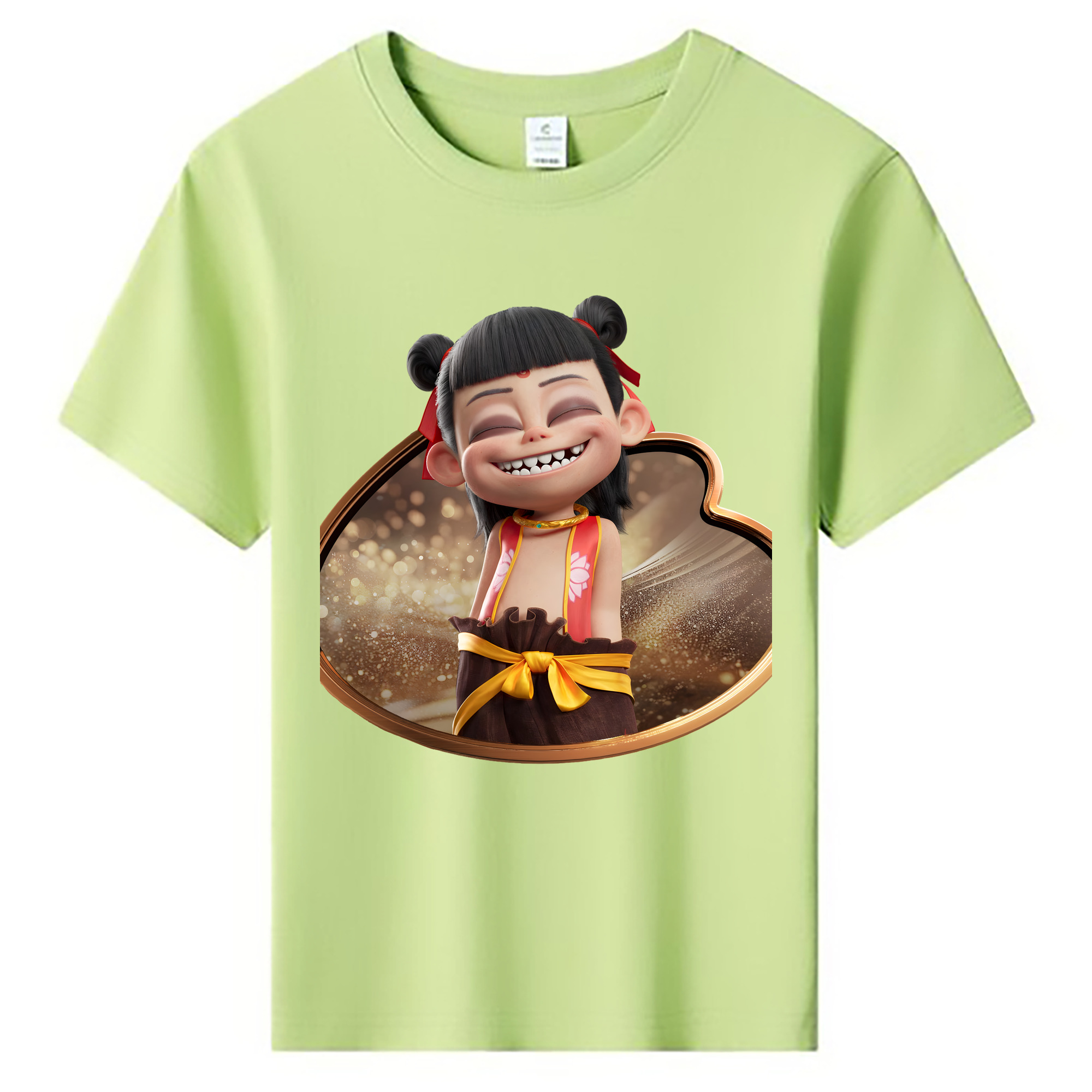 （画像用） Ne Zha 2 ナタ 魔童の大暴れ 綿100％キッズTシャツ（フロントプリント）